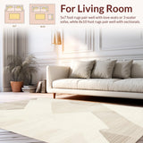 Ultra Soft Area Rug, Non Slip, Stain Resistant, Washable Area Rugs for Living Room, Bedroom, Rustic Textured Cream Elegance(Beige)
