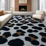 Ultra Soft Area Rug, Non Slip, Stain Resistant, Washable Area Rugs for Living Room, Bedroom, Non-Shedding Dark Grey Area Rug for Pet-Friendly Spaces(Black)