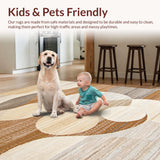 Ultra Soft Area Rug, Non Slip, Stain Resistant, Washable Area Rugs for Living Room, Bedroom, Serene Monochrome Artistic Flair(Beige)