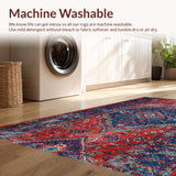 Ultra Soft Area Rug, Non Slip, Stain Resistant, Washable Area Rugs for Living Room, Bedroom, Traditional Boho Red Entryway Non-Slip Carpet(Red)