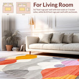 Ultra Soft Area Rug, Non Slip, Stain Resistant, Washable Area Rugs for Living Room, Bedroom, Sophisticated Warm Toned Patterns(Purple)