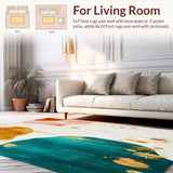 Ultra Soft Area Rug, Non Slip, Stain Resistant, Washable Area Rugs for Living Room, Bedroom, Vibrant Abstract Watercolor Modern Area with Fluid(Blue)