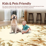 Artisan Inspired Mouse Pad with Vintage Beige Garden Motif and Scroll Border(Beige)