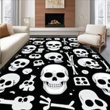 Ultra Soft Area Rug, Non Slip, Stain Resistant, Washable Area Rugs for Living Room, Bedroom, Casual Humorous Gothic Aesthetic(White)