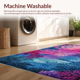 Ultra Soft Area Rug, Non Slip, Stain Resistant, Washable Area Rugs for Living Room, Bedroom, Unique Textured Rustic Design(Pink)