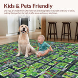 Ultra Soft Area Rug, Non Slip, Stain Resistant, Washable Area Rugs for Living Room, Bedroom, Vibrant Educational Road Map Aesthetic(Gray)