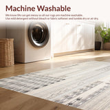 Ultra Soft Area Rug, Non Slip, Stain Resistant, Washable Area Rugs for Living Room, Bedroom, Non Slip Beige Geometric Runner Modern Boho Print(Gray)