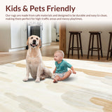 Ultra Soft Area Rug, Non Slip, Stain Resistant, Washable Area Rugs for Living Room, Bedroom, Boho Chic Beige Cloud(Beige)
