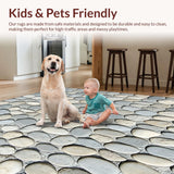 Ultra Soft Area Rug, Non Slip, Stain Resistant, Washable Area Rugs for Living Room, Bedroom, Elegant Pebble Grey Beige Bathroom Runner(Gray)