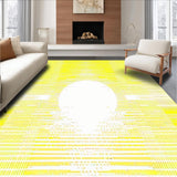 Ultra Soft Area Rug, Non Slip, Stain Resistant, Washable Area Rugs for Living Room, Bedroom, Minimalist Radiant Geometric Rug(Yellow)