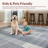 Ultra Soft Area Rug, Non Slip, Stain Resistant, Washable Area Rugs for Living Room, Bedroom, Modern Artistic Tiled Pattern(Gray)