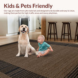 Ultra Soft Area Rug, Non Slip, Stain Resistant, Washable Area Rugs for Living Room, Bedroom, Elegant Shaggy Hide Design(Brown)