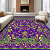 Ultra Soft Area Rug, Non Slip, Stain Resistant, Washable Area Rugs for Living Room, Bedroom, Festive Elegant Lattice Design(Purple)