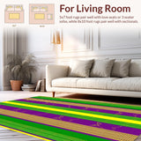Ultra Soft Area Rug, Non Slip, Stain Resistant, Washable Area Rugs for Living Room, Bedroom, Vibrant Masquerade Ornamentation Style(Purple)