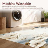 Ultra Soft Area Rug, Non Slip, Stain Resistant, Washable Area Rugs for Living Room, Bedroom, Ethereal Petal Symphony Area with Artisan Boho Floral Design(Beige)