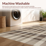 Ultra Soft Area Rug, Non Slip, Stain Resistant, Washable Area Rugs for Living Room, Bedroom, Sophisticated Abstract Diamond Layout(Beige)