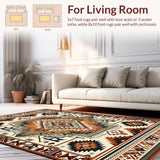 Ultra Soft Area Rug, Non Slip, Stain Resistant, Washable Area Rugs for Living Room, Bedroom, Rustic Warm Toned Patterned Beauty(Brown)