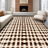 Ultra Soft Area Rug, Non Slip, Stain Resistant, Washable Area Rugs for Living Room, Bedroom, Elegant Light Brown Tiled Design(Beige)