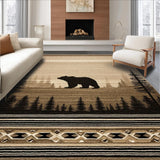 Ultra Soft Area Rug, Non Slip, Stain Resistant, Washable Area Rugs for Living Room, Bedroom, Nature-Inspired Lodge Aesthetic(Beige)