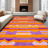 Ultra Soft Area Rug, Non Slip, Stain Resistant, Washable Area Rugs for Living Room, Bedroom, Rustic Eclectic Colorful Weave(Purple)