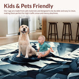 Ultra Soft Area Rug, Non Slip, Stain Resistant, Washable Area Rugs for Living Room, Bedroom, Elegant Monochrome Animal Design(Gray)