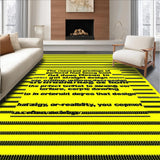 Ultra Soft Area Rug, Non Slip, Stain Resistant, Washable Area Rugs for Living Room, Bedroom, Lighthearted Elegant Script Style(Yellow)