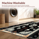 Ultra Soft Area Rug, Non Slip, Stain Resistant, Washable Area Rugs for Living Room, Bedroom, Spooky Witchy Themed Rug(Black)