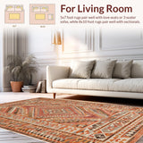 Ultra Soft Area Rug, Non Slip, Stain Resistant, Washable Area Rugs for Living Room, Bedroom, Modern Minimalist Terracotta Carpet for Home Office(Orange)