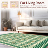 Ultra Soft Area Rug, Non Slip, Stain Resistant, Washable Area Rugs for Living Room, Bedroom, Campsite Compass Reversible Area Directional Design(Beige)