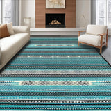 Ultra Soft Area Rug, Non Slip, Stain Resistant, Washable Area Rugs for Living Room, Bedroom, Sophisticated Black and White Design(Blue)