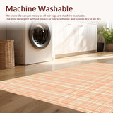 Ultra Soft Area Rug, Non Slip, Stain Resistant, Washable Area Rugs for Living Room, Bedroom, Lively Color Blocked Abstract Design(Orange)