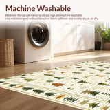 Beige Camper Expedition with Geometric Tent and Pine Tree Motifs(Beige)