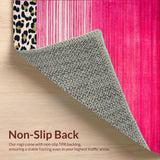 Ultra Soft Area Rug, Non Slip, Stain Resistant, Washable Area Rugs for Living Room, Bedroom, Playful Shag Leopard Statement Piece(Pink)