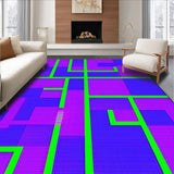 Ultra Soft Area Rug, Non Slip, Stain Resistant, Washable Area Rugs for Living Room, Bedroom, Playful Educational Patchwork Motif(Purple)