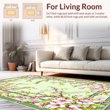 Ultra Soft Area Rug, Non Slip, Stain Resistant, Washable Area Rugs for Living Room, Bedroom, Serene Botanical Harmony Composition(Beige)