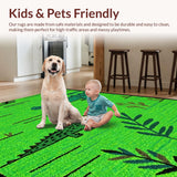 Ultra Soft Area Rug, Non Slip, Stain Resistant, Washable Area Rugs for Living Room, Bedroom, Artistic Textured Animal Shape(Green)