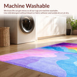 Ultra Soft Area Rug, Non Slip, Stain Resistant, Washable Area Rugs for Living Room, Bedroom, Whimsical Dreamy Spectrum Pattern(Purple)
