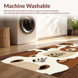 Ultra Soft Area Rug, Non Slip, Stain Resistant, Washable Area Rugs for Living Room, Bedroom, Soft Earth Tone Bear Motif(Brown)