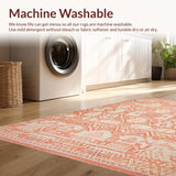 Ultra Soft Area Rug, Non Slip, Stain Resistant, Washable Area Rugs for Living Room, Bedroom, Rustic Warm Toned Pattern(Pink)