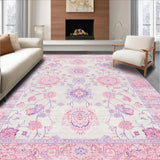 Ultra Soft Area Rug, Non Slip, Stain Resistant, Washable Area Rugs for Living Room, Bedroom, Elegant Solid Color Serenity(Pink)