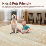 Ultra Soft Area Rug, Non Slip, Stain Resistant, Washable Area Rugs for Living Room, Bedroom, Elegant Beige Area with Subtle Vintage Patina(Beige)