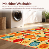 Ultra Soft Area Rug, Non Slip, Stain Resistant, Washable Area Rugs for Living Room, Bedroom, Sunny Tropical Aesthetic Design(Orange)