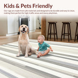 Ultra Soft Area Rug, Non Slip, Stain Resistant, Washable Area Rugs for Living Room, Bedroom, Contemporary Gray and Cream Area(Gray)