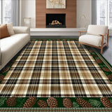 Ultra Soft Area Rug, Non Slip, Stain Resistant, Washable Area Rugs for Living Room, Bedroom, Rustic Pine Cone Elegance(Brown)