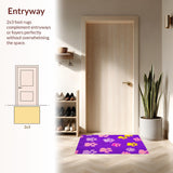 Ultra Soft Area Rug, Non Slip, Stain Resistant, Washable Area Rugs for Living Room, Bedroom, Colorful Artistic Animal Claw Arrangement(Purple)
