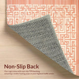 Ultra Soft Area Rug, Non Slip, Stain Resistant, Washable Area Rugs for Living Room, Bedroom, Chic Pastel Lattice Geometric Design(Orange)
