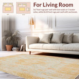 Beige Vintage Look Area Sand Tones Classic Distressed(Beige)