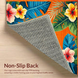 Ultra Soft Area Rug, Non Slip, Stain Resistant, Washable Area Rugs for Living Room, Bedroom, Striking Colorful Petal Composition(Orange)