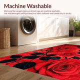 Ultra Soft Area Rug, Non Slip, Stain Resistant, Washable Area Rugs for Living Room, Bedroom, Striking Minimalist Nature Theme(Red)