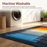 Ultra Soft Area Rug, Non Slip, Stain Resistant, Washable Area Rugs for Living Room, Bedroom, Elegant Earthy Tones Decorative Piece(Orange)